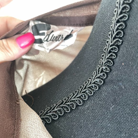 Vintage 70s shirtdress, long sleeves , brown floral, elastic waist, size medium - Picture 9 of 9